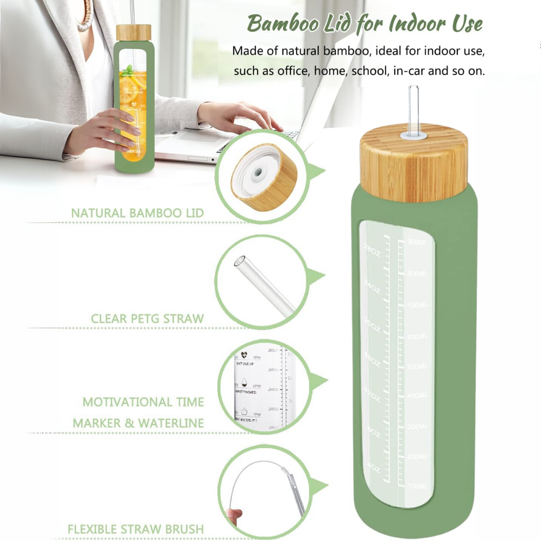 HydraVibe - Gourde Réutilisable Motivation avec Paille