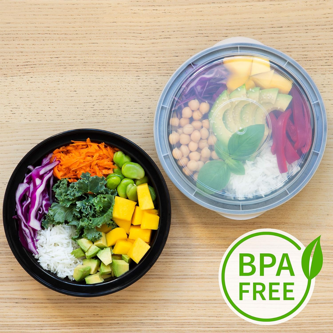 MealPrepPro - Boîtes de stockage rondes en plastique durable