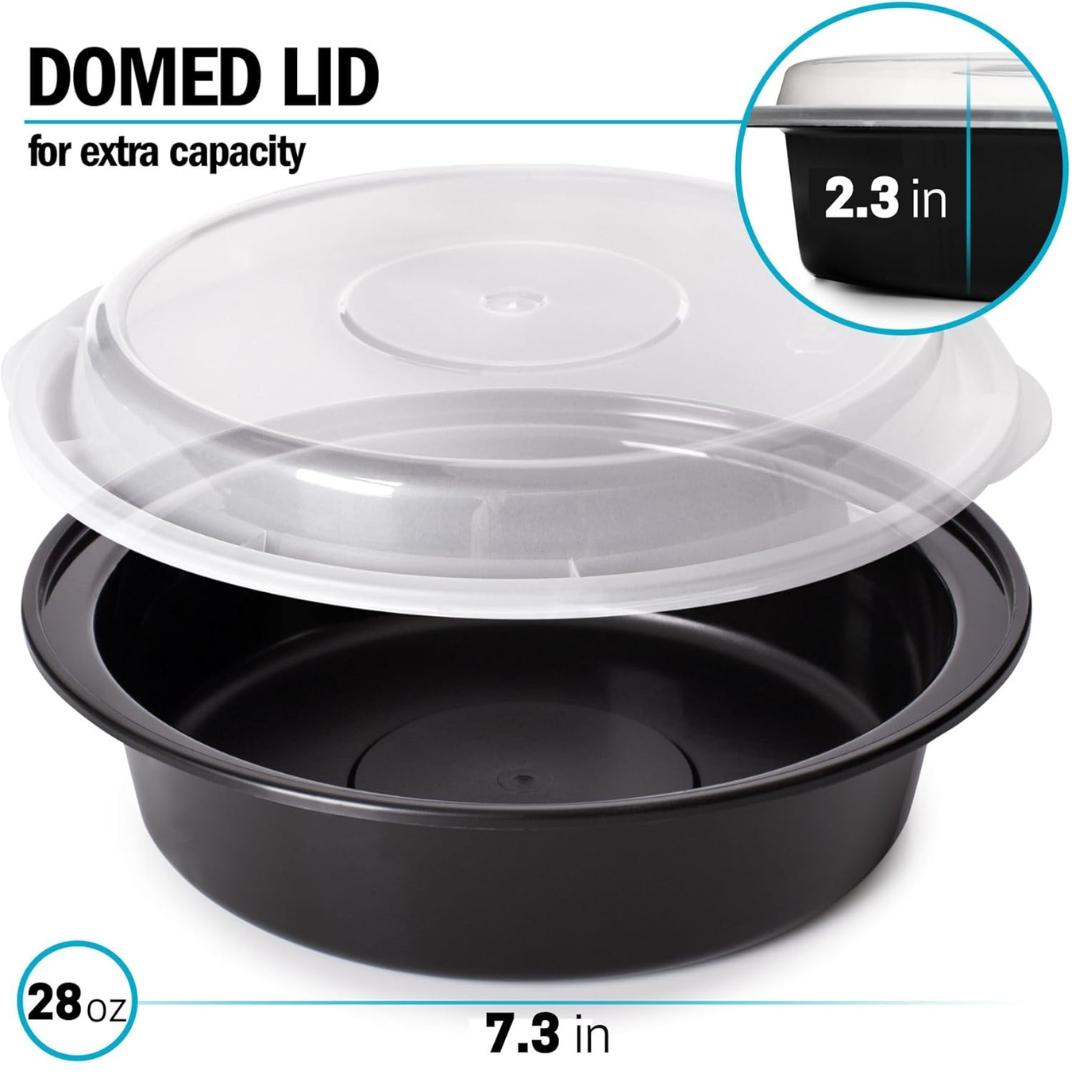 MealPrepPro - Boîtes de stockage rondes en plastique durable