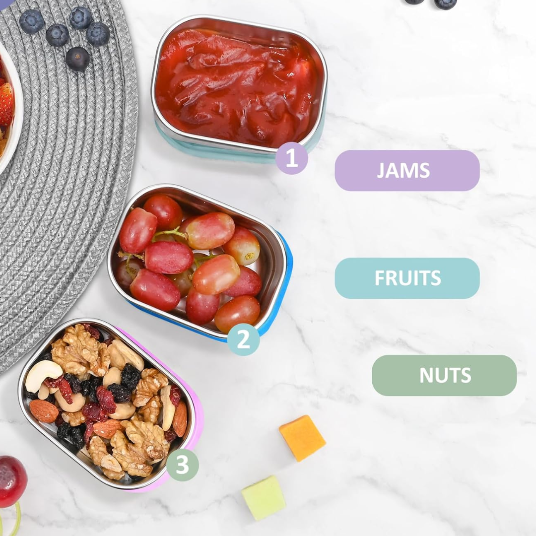 SnackGuard – Boîtes Snack Inox Couvercle Silicone