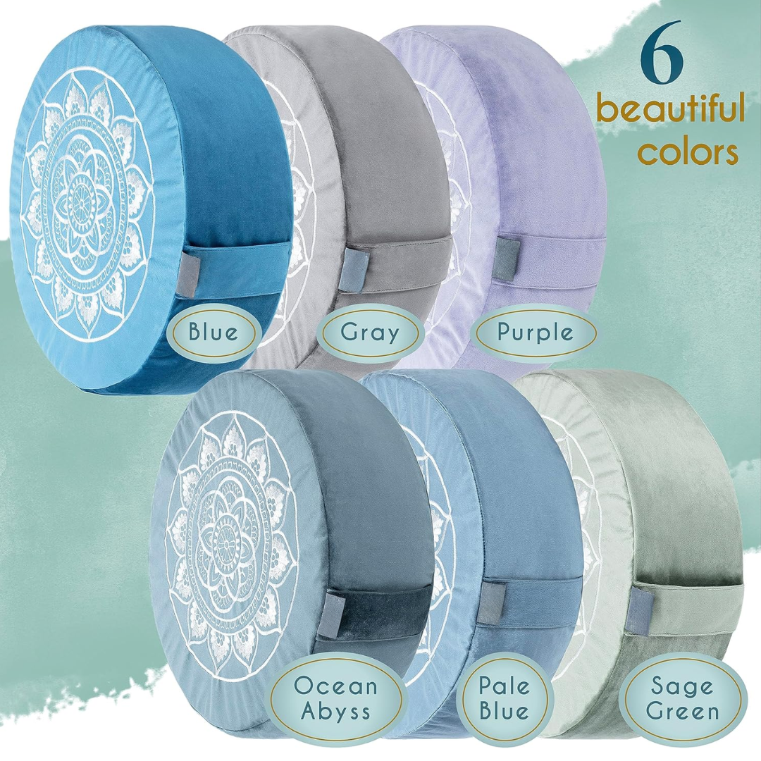 VelvetZen – Coussin Méditation Velours Premium Luxueux