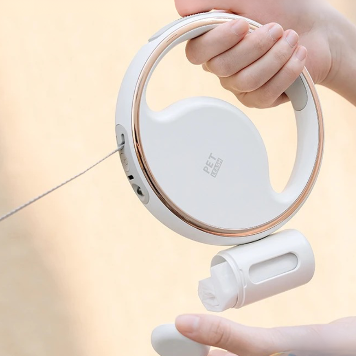 Nuvelli - Laisse automatique pour chien avec lumière LED et porte-sac