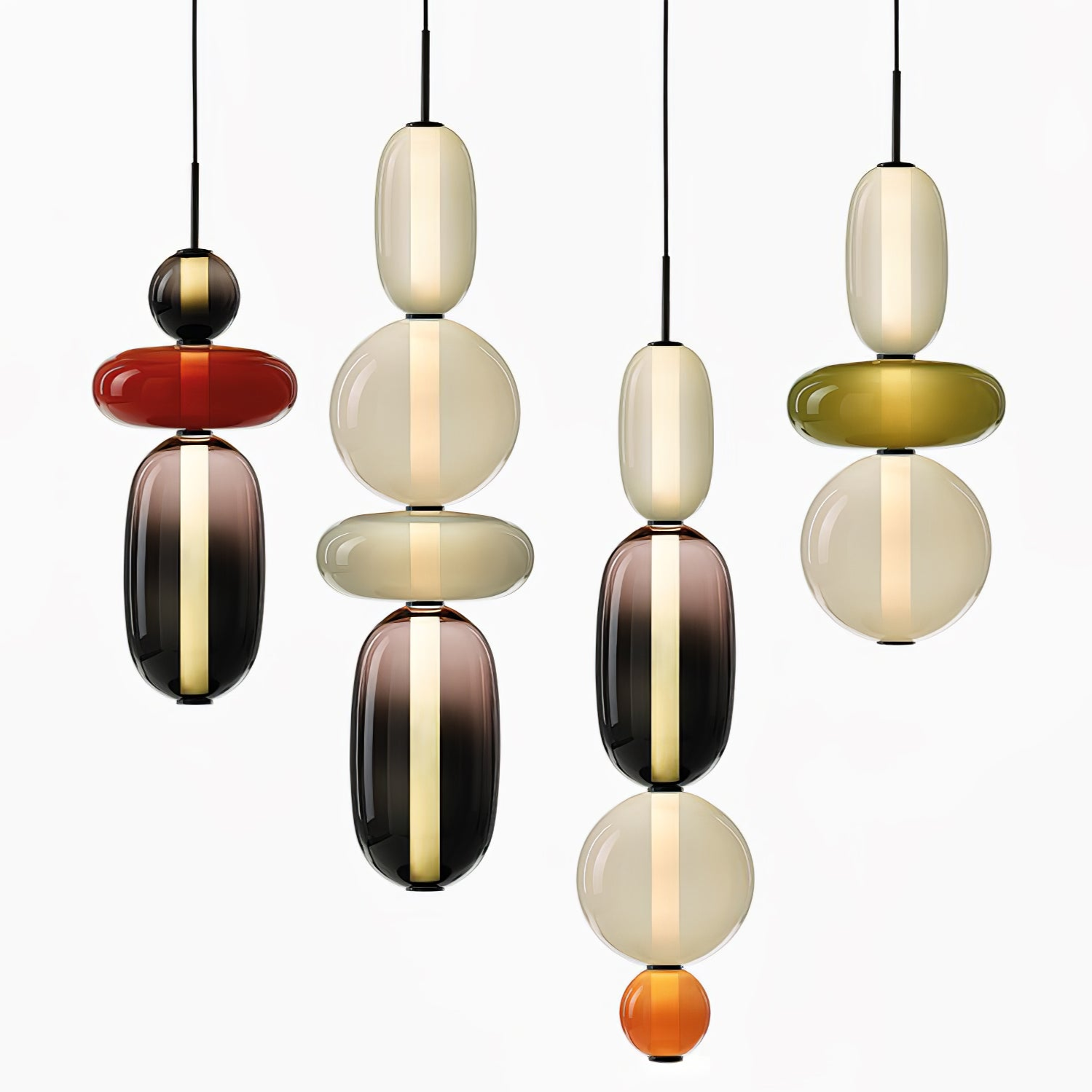 VerreConfetti | Élégante Lampe Suspendue en Verre Coloré Moderne 1