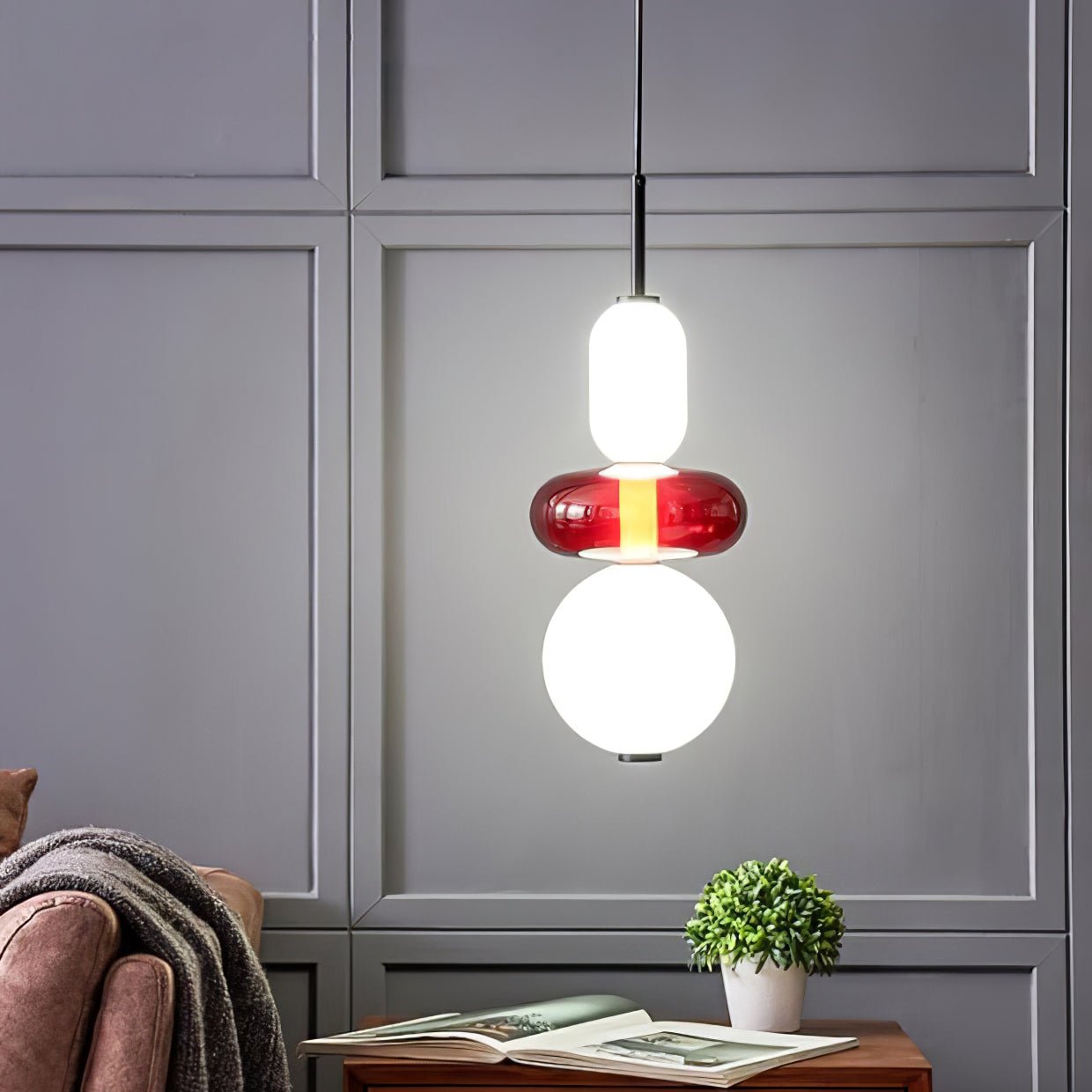 VerreConfetti | Élégante Lampe Suspendue en Verre Coloré Moderne 2