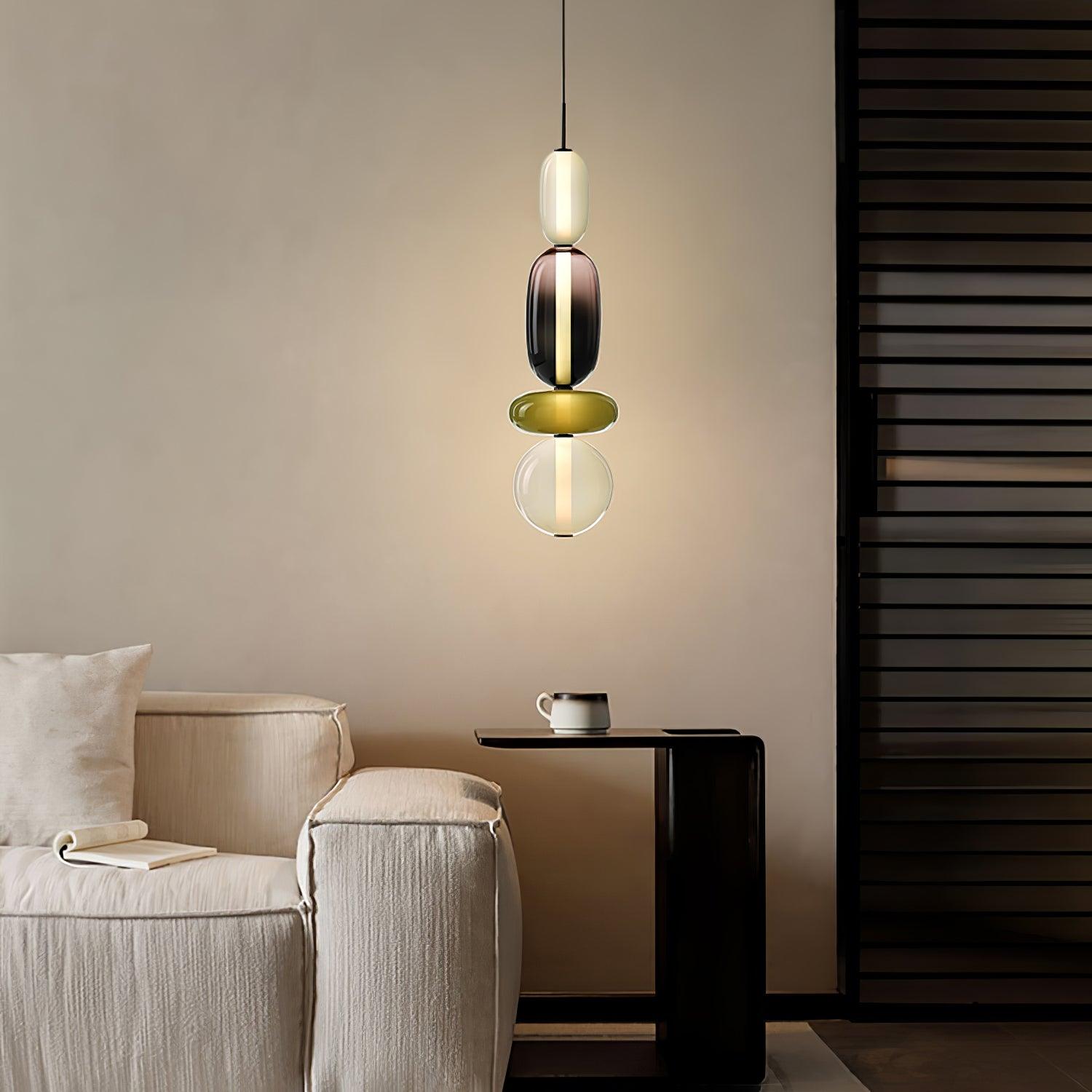 VerreConfetti | Élégante Lampe Suspendue en Verre Coloré Moderne 3