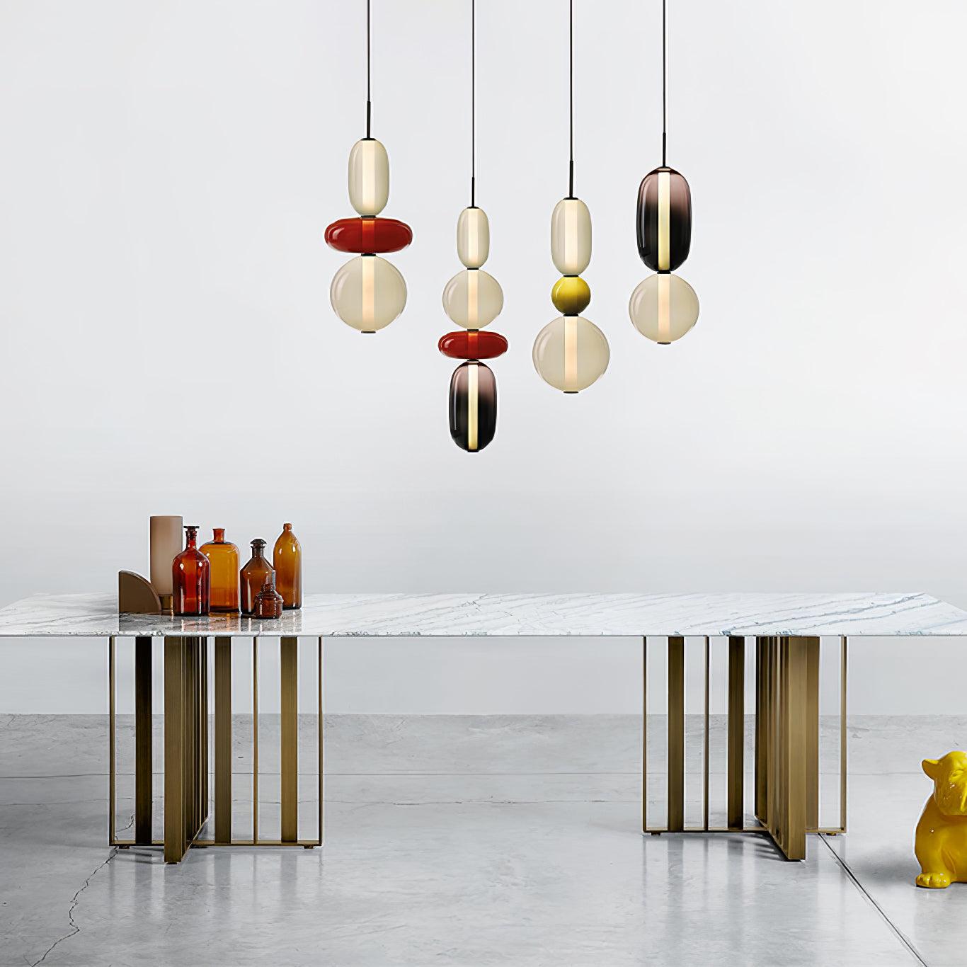 VerreConfetti | Élégante Lampe Suspendue en Verre Coloré Moderne 6