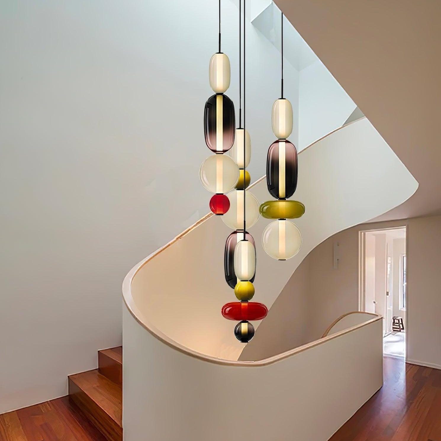VerreConfetti | Élégante Lampe Suspendue en Verre Coloré Moderne 8