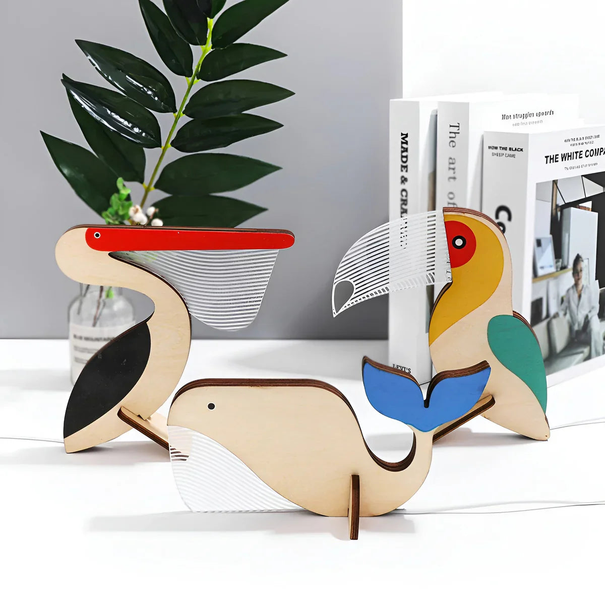 WildGlow | Charmante Lampe de Table Animaux en Bois Éclairante 1