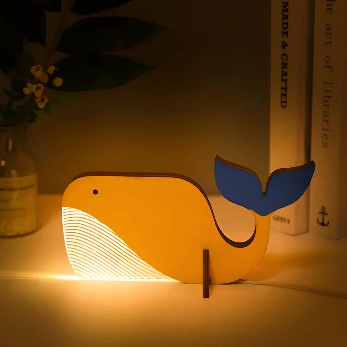 WildGlow | Charmante Lampe de Table Animaux en Bois Éclairante 3