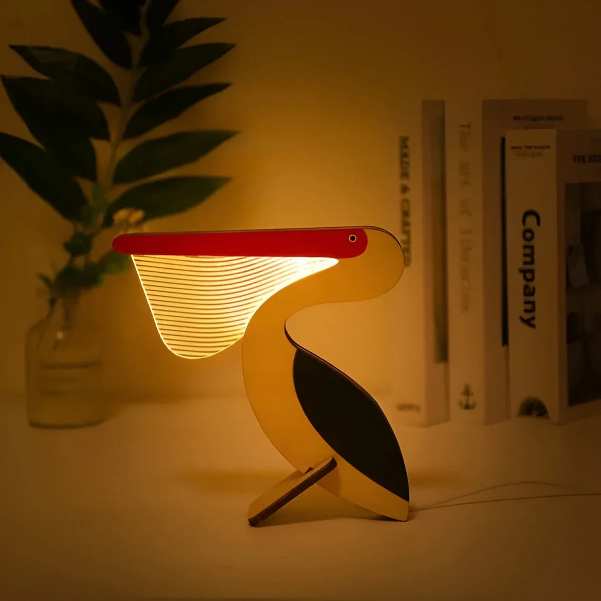 WildGlow | Charmante Lampe de Table Animaux en Bois Éclairante 4