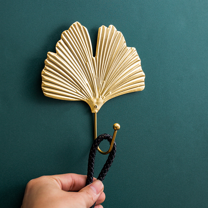 LeafLine - Patère Murale Feuille Dorée Élégante pour votre Intérieur