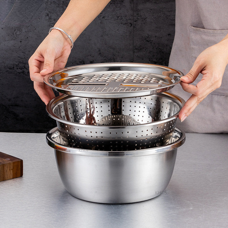Master Chop - Râpe de Cuisine 3-en-1 en Acier Inoxydable