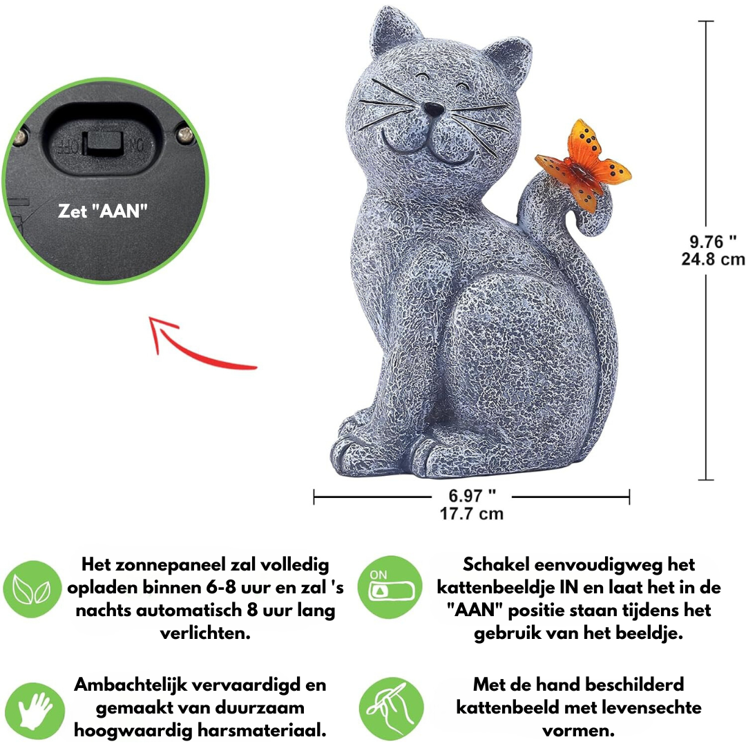 EnchantedKitty - Statue de chat décorative élégante pour extérieur