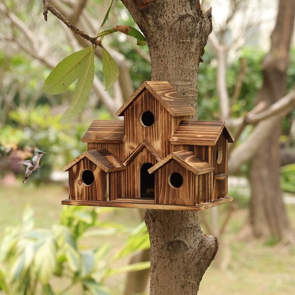 NatureNest - Nichoir en bois fait main pour oiseaux du jardin