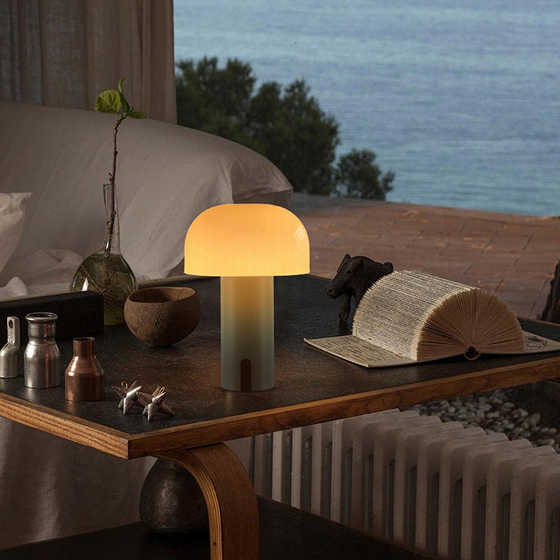 MushroomGlow - Lampe de Table Sans Fil Minimaliste à Intensité Variable