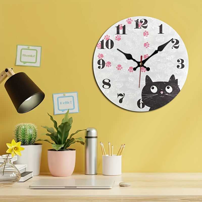 PurrTime Clock - Horloge murale chat silencieuse pour une decoration elegante