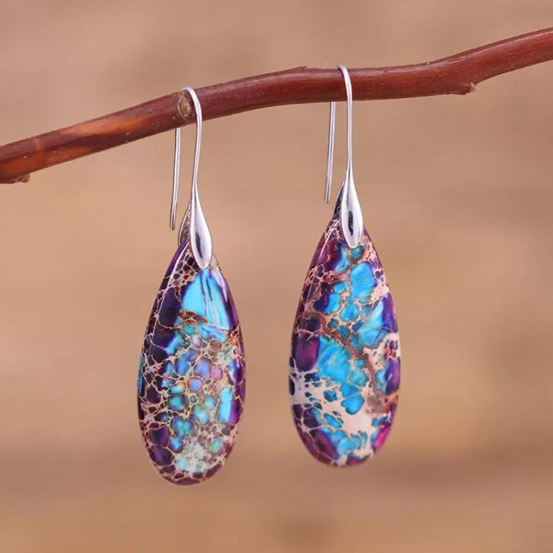 Amara - Boucles d'oreilles goutte en pierre royale