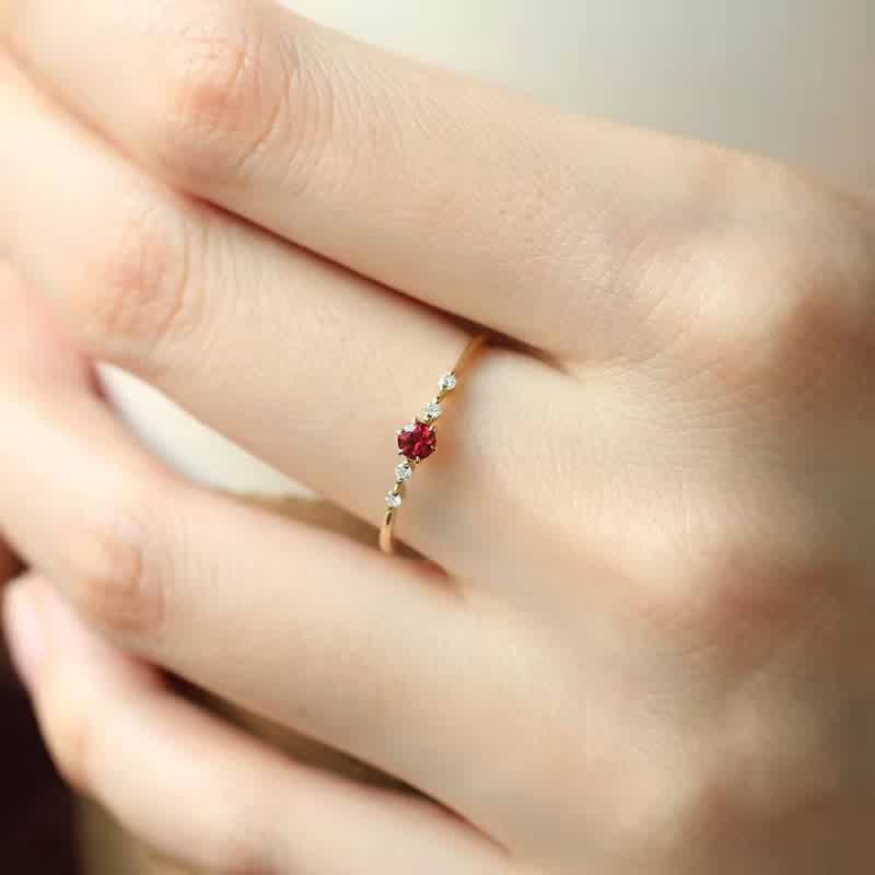 Elara - Bague grenat pierre précieuse en or 18K