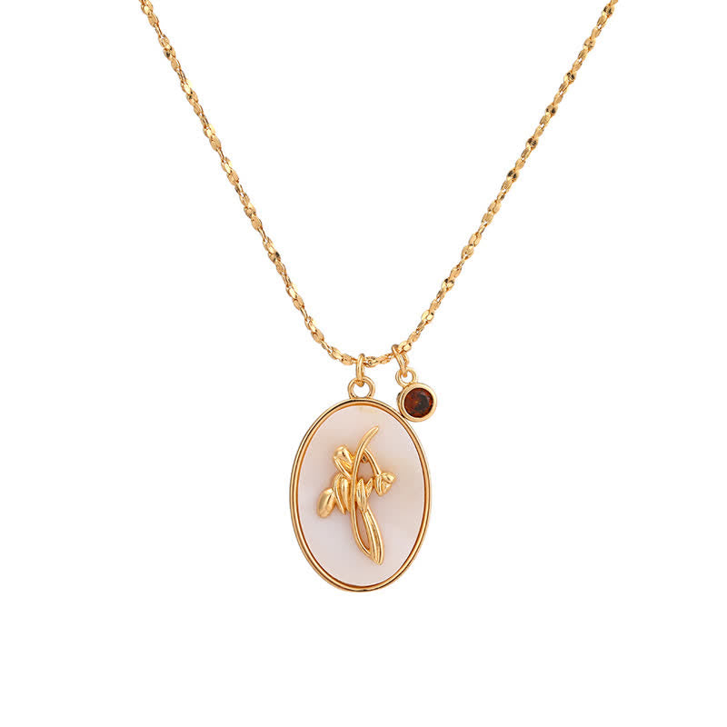 Aurora - Collier pierre de naissance et fleur de naissance