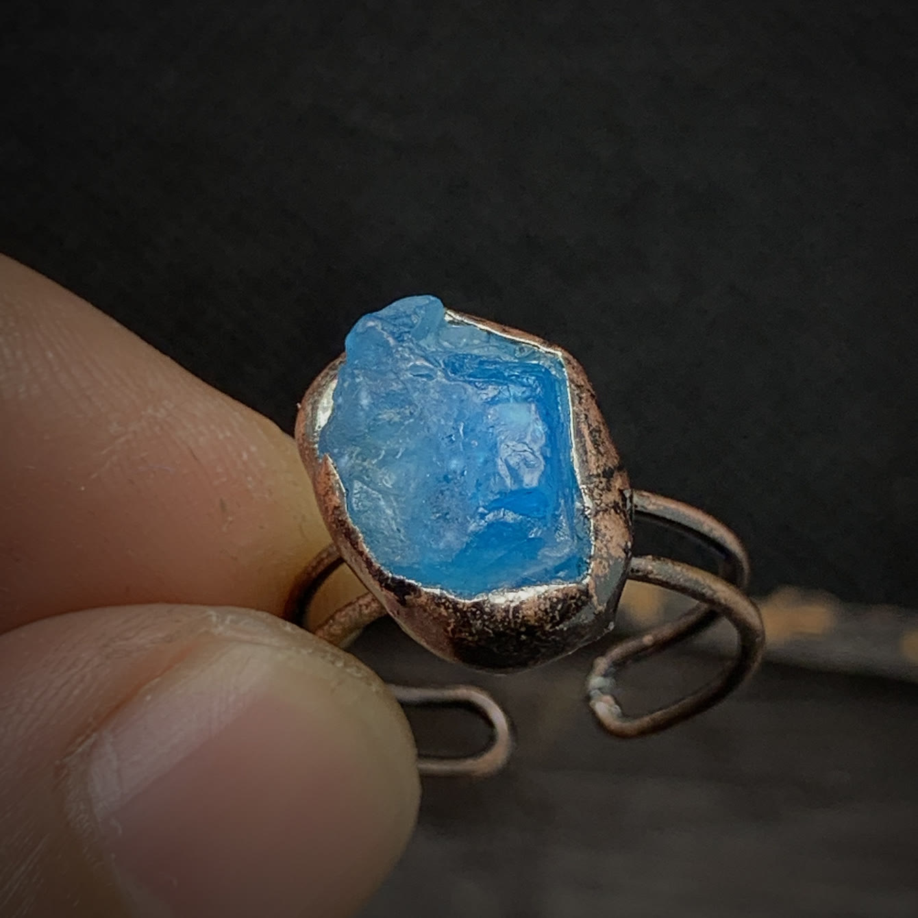 Selina - Bague pierre de naissance naturelle brute réglable