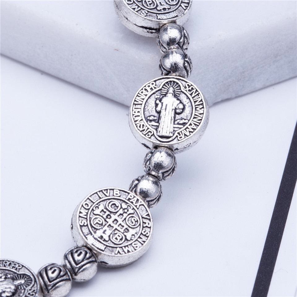 Solana - Bracelet croix chrétienne en or et argent de luxe