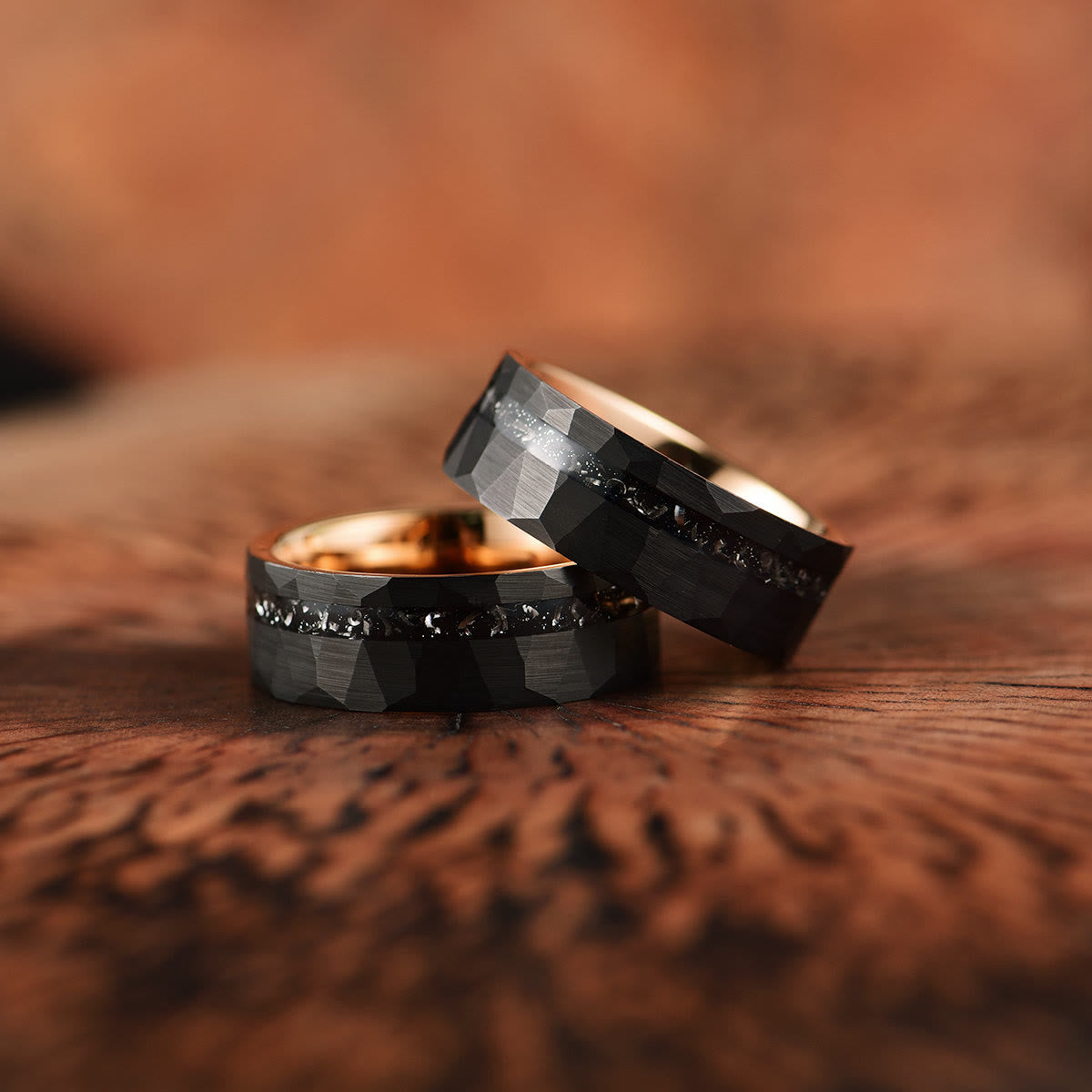Ares - Bague en carbure de tungstène et tourmaline noire 8mm
