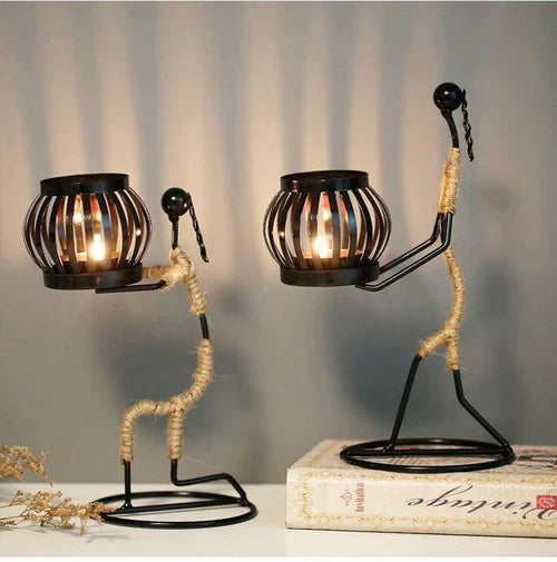 VintageMan - Bougeoir Rétro Élégant pour Intérieur