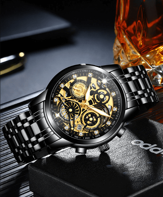 SkeletonWatch - Montre Homme Squelette Design Noir