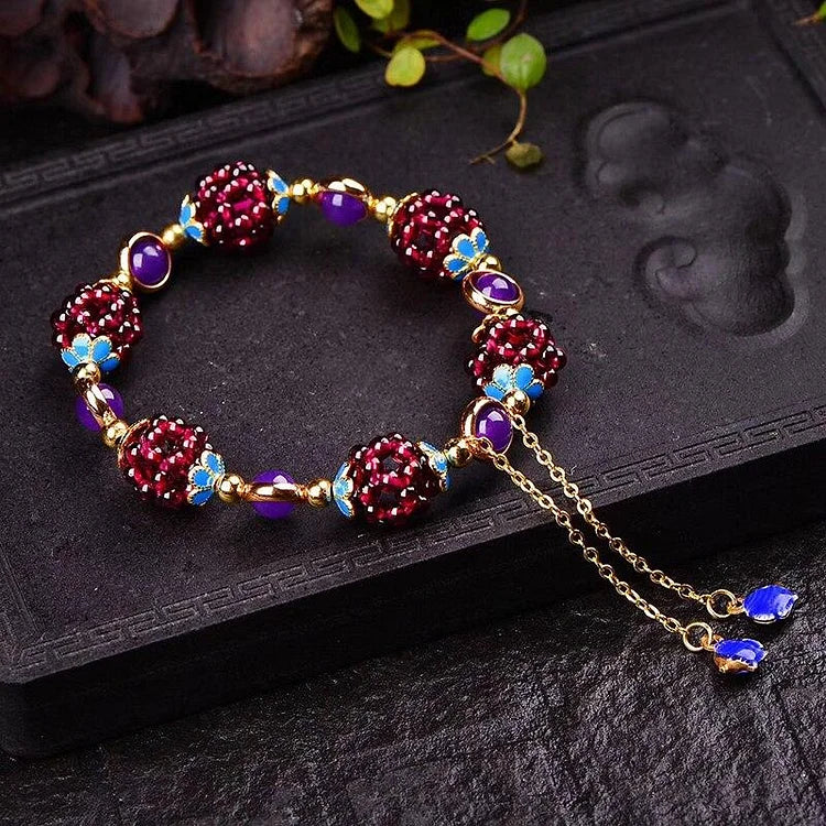 Selina - Bracelet en grenat naturel, amour et guérison