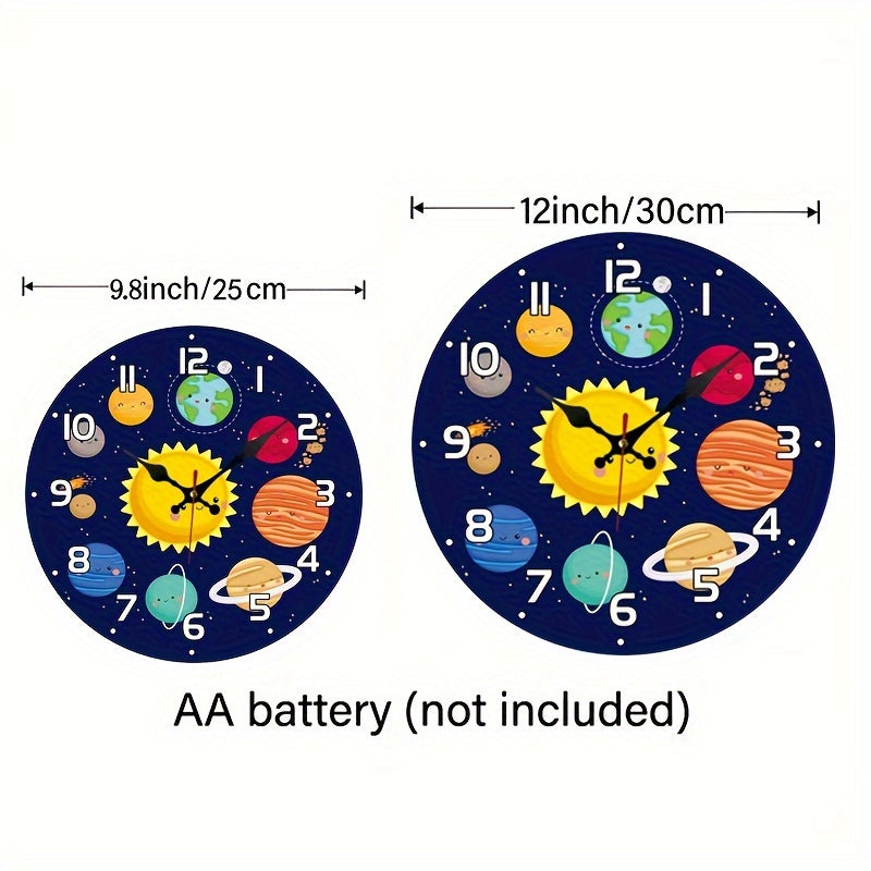 CosmicTime Clock - Horloge Murale Systeme Solaire Rustique et Silencieuse