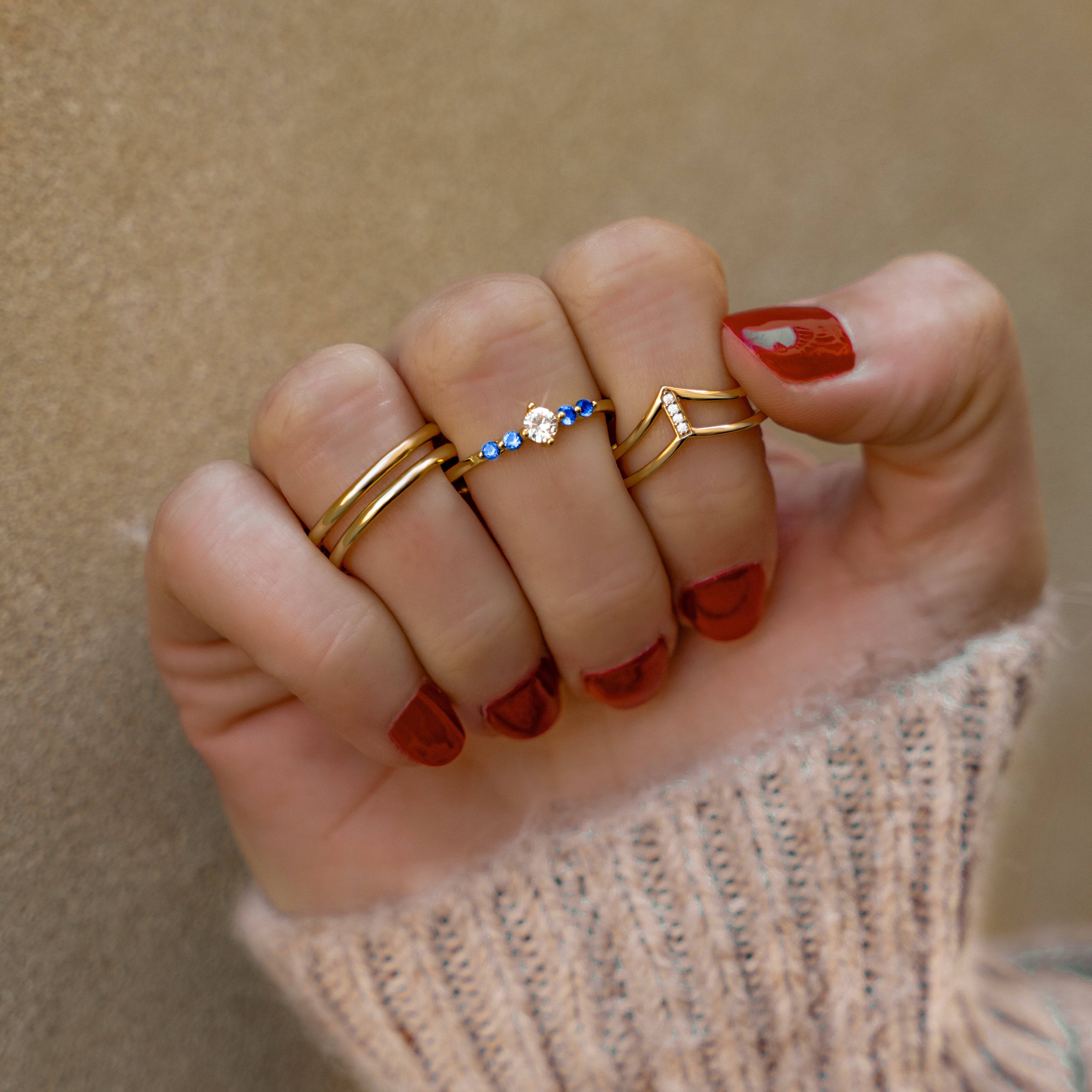 Amaya - Bague double ouverte au style moderne et raffiné