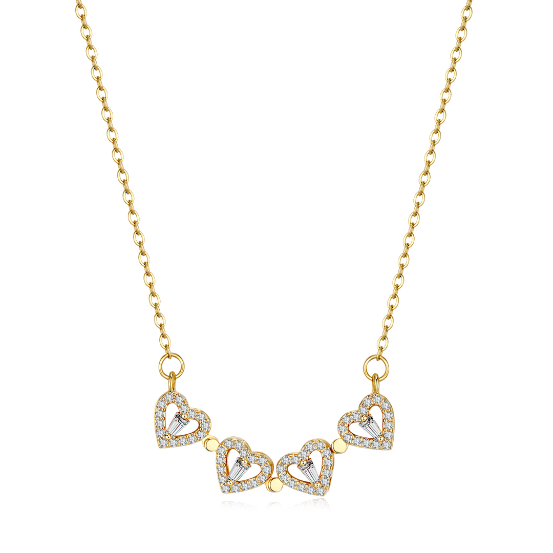Lucky Charm - Collier cœur doré élégant