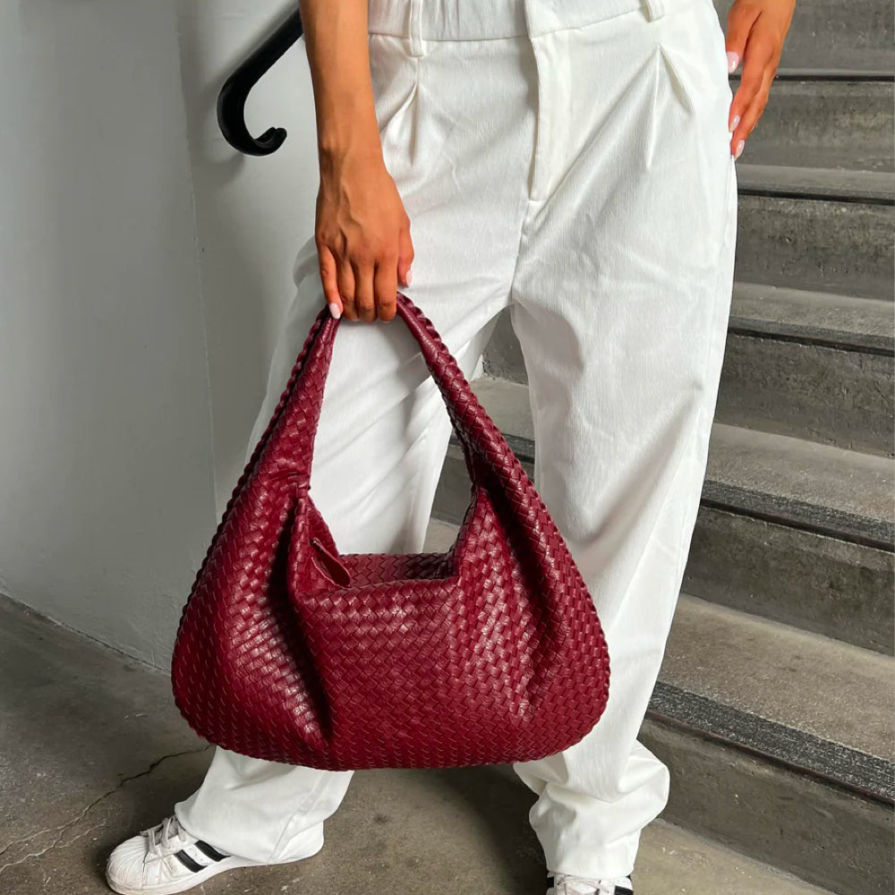 WeaveLux - Grand Sac Bandoulière Tressé Femme