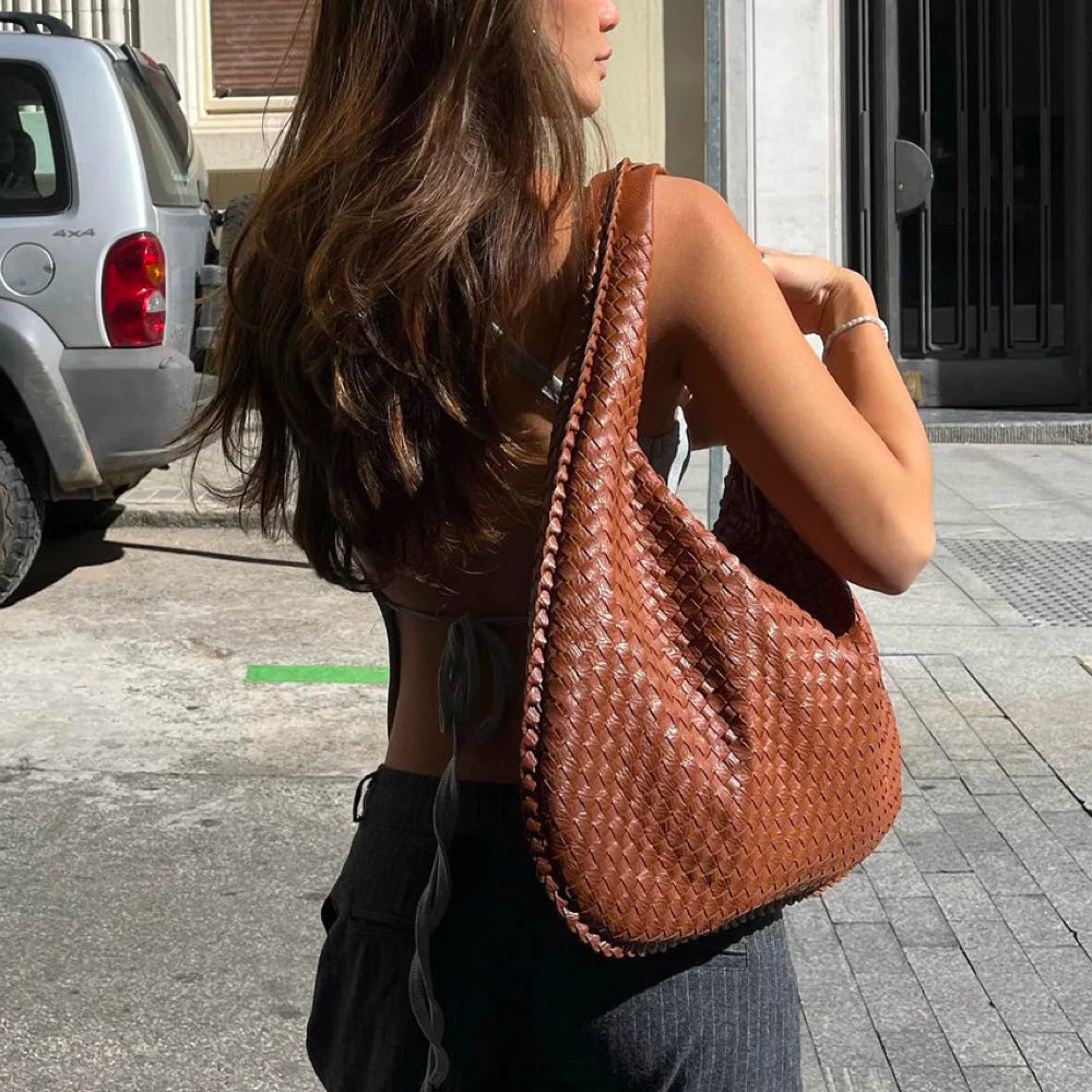 WeaveLux Bag - Sac Bandoulière Tressé Spacieux