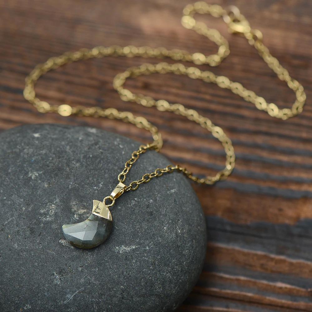 Collier en pierre de lune - Pendentif en pierre de lune naturelle