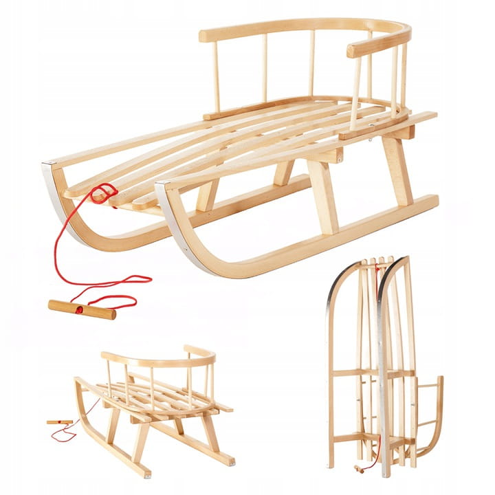 Wooden Sleigh – Luge en Bois avec Dossier 12 Mois+