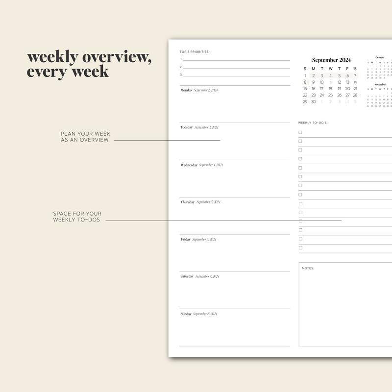 PlanEase - Agenda Annuel 24-25 Stylé pour l'Efficacité