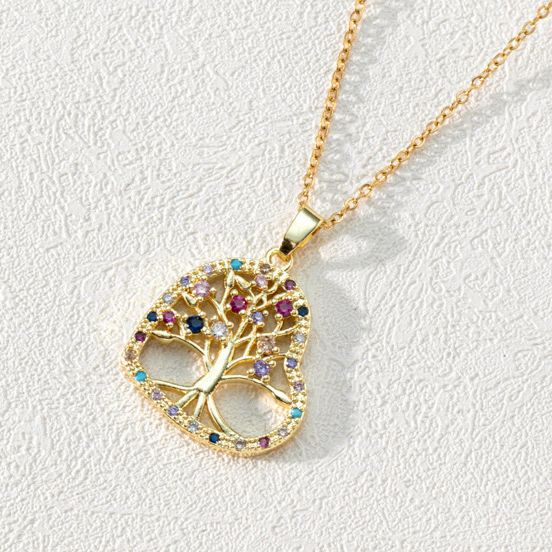 Luna - Collier pendentif arbre de vie en zircone