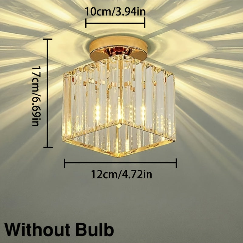 CrystalLuxe - Plafonnier LED noir et or avec cristaux elegants