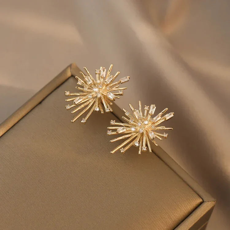 Livia - Boucles feu d'artifice en zircone, or étincelant