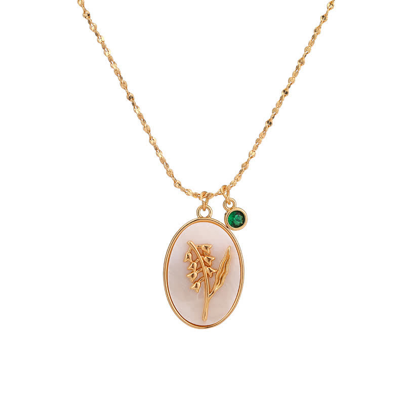 Aurora - Collier pierre de naissance et fleur de naissance