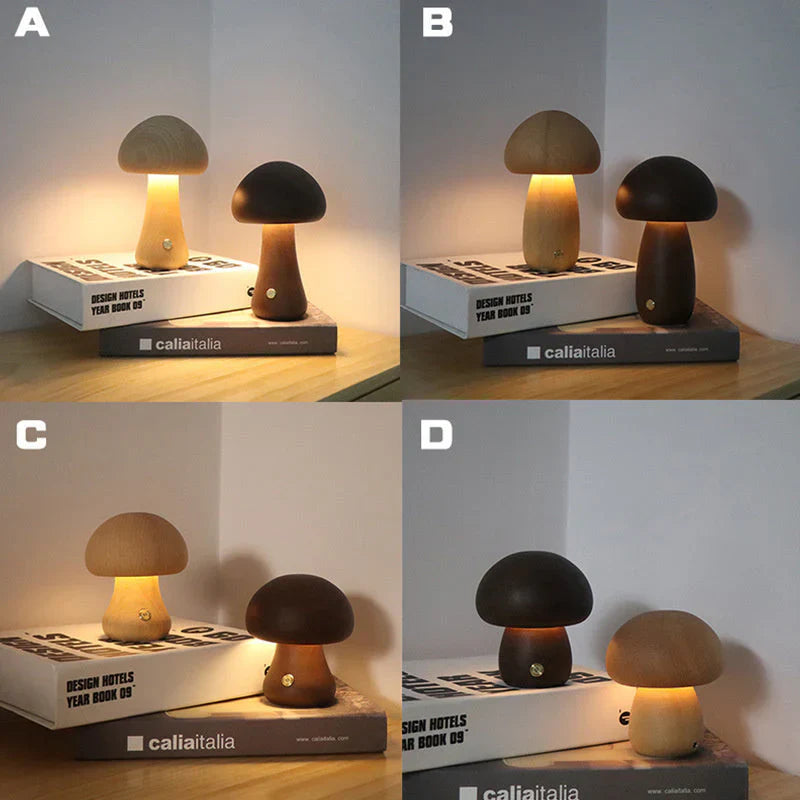 GlowShroom - Veilleuse Champignon LED en Bois