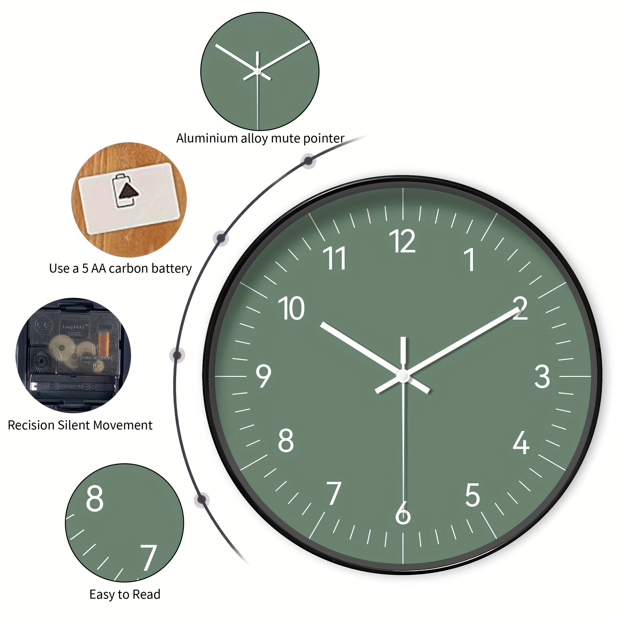 FantasyTime Clock - Horloge Murale Silencieuse Élégante 20 cm