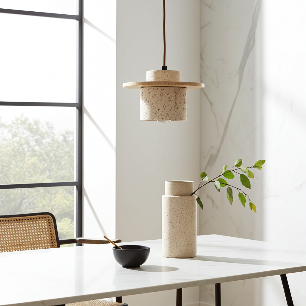 TerraLuxe – Lustre Design en Travertin | Élégance et Raffinement Luxueux