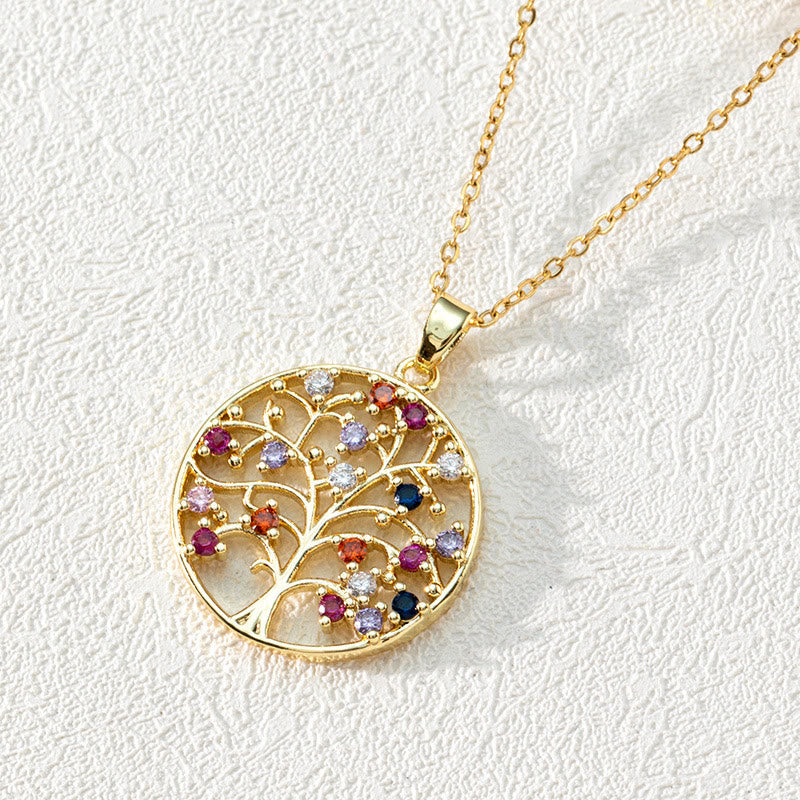 Luna - Collier pendentif arbre de vie en zircone