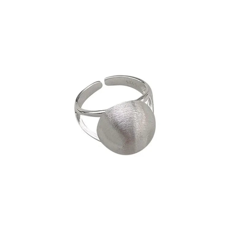 Lucienne - Bague demi-sphère brossée en argent