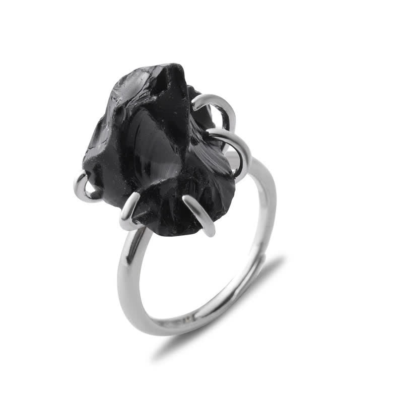 Liora - Bague réglable en cristal naturel à 6 griffes
