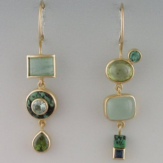 Elara - Boucles d'oreilles vintage vertes élégantes