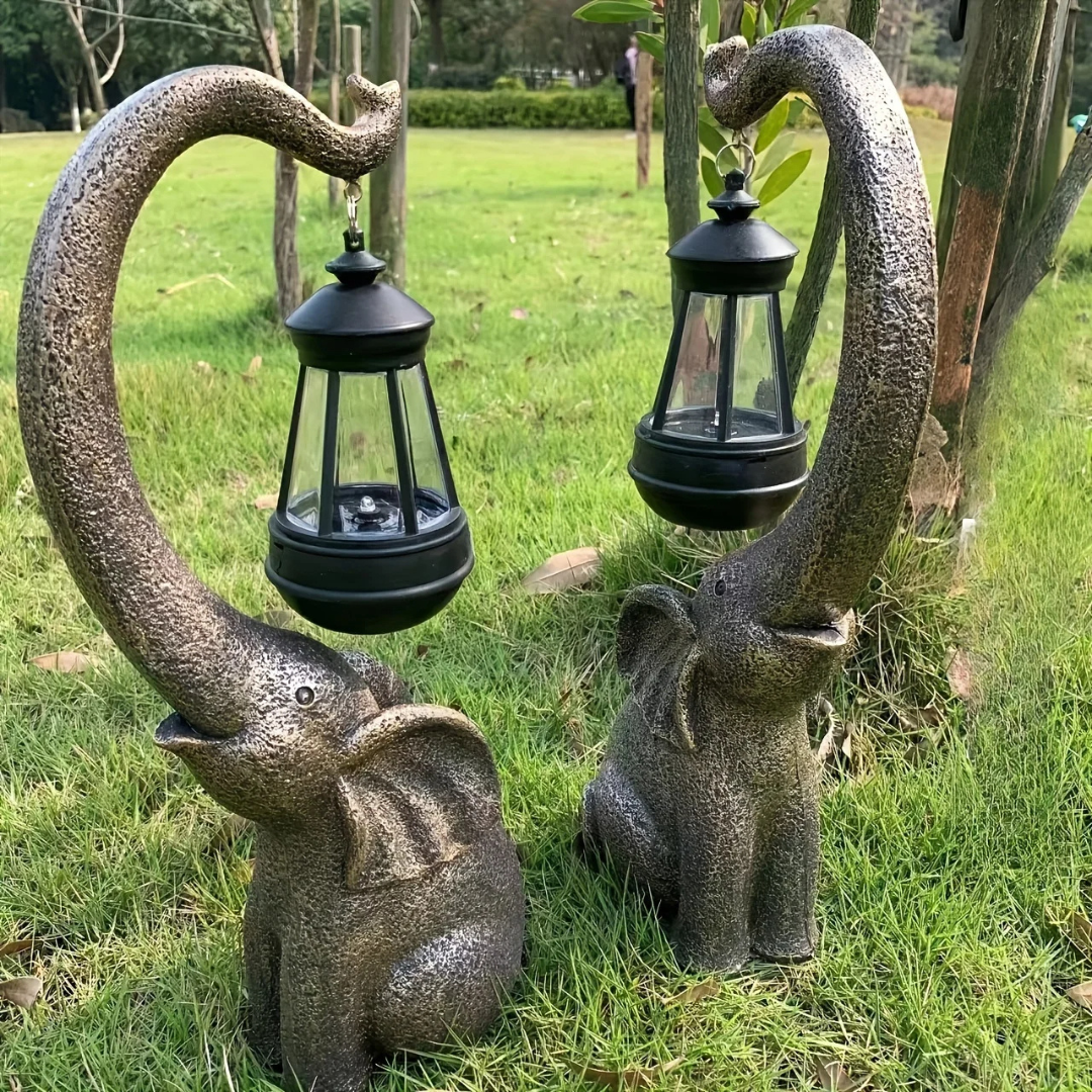 MagicElephant - Lampe Solaire Éléphant Décorative pour Jardin et Maison