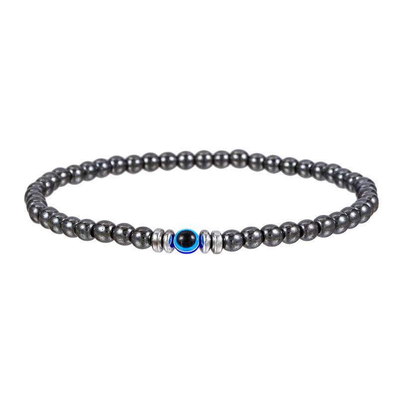 Thor - Bracelet mauvais œil en pierres naturelles 4mm pour homme